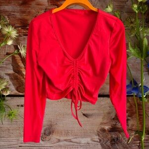 Bright Red sexy little top with ruching detail brand new